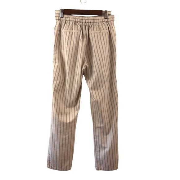 Forever 21 cream with thin blue strips cotton pants size M - Picture 3 of 11